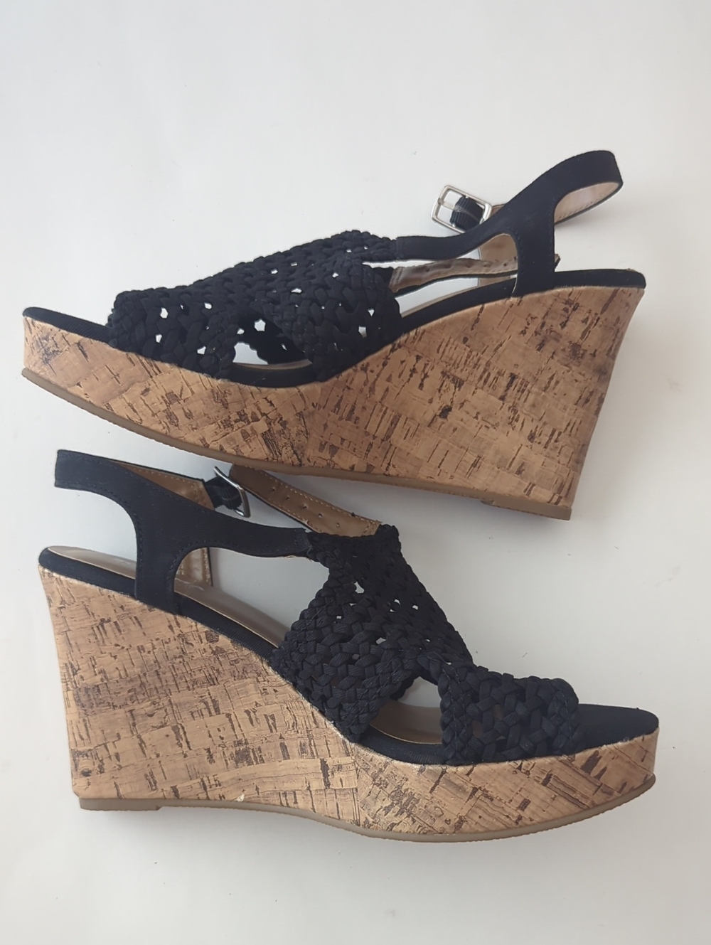 Sonoma Goods for Life Taffy Black Cork Wedge Sandals Women's 10